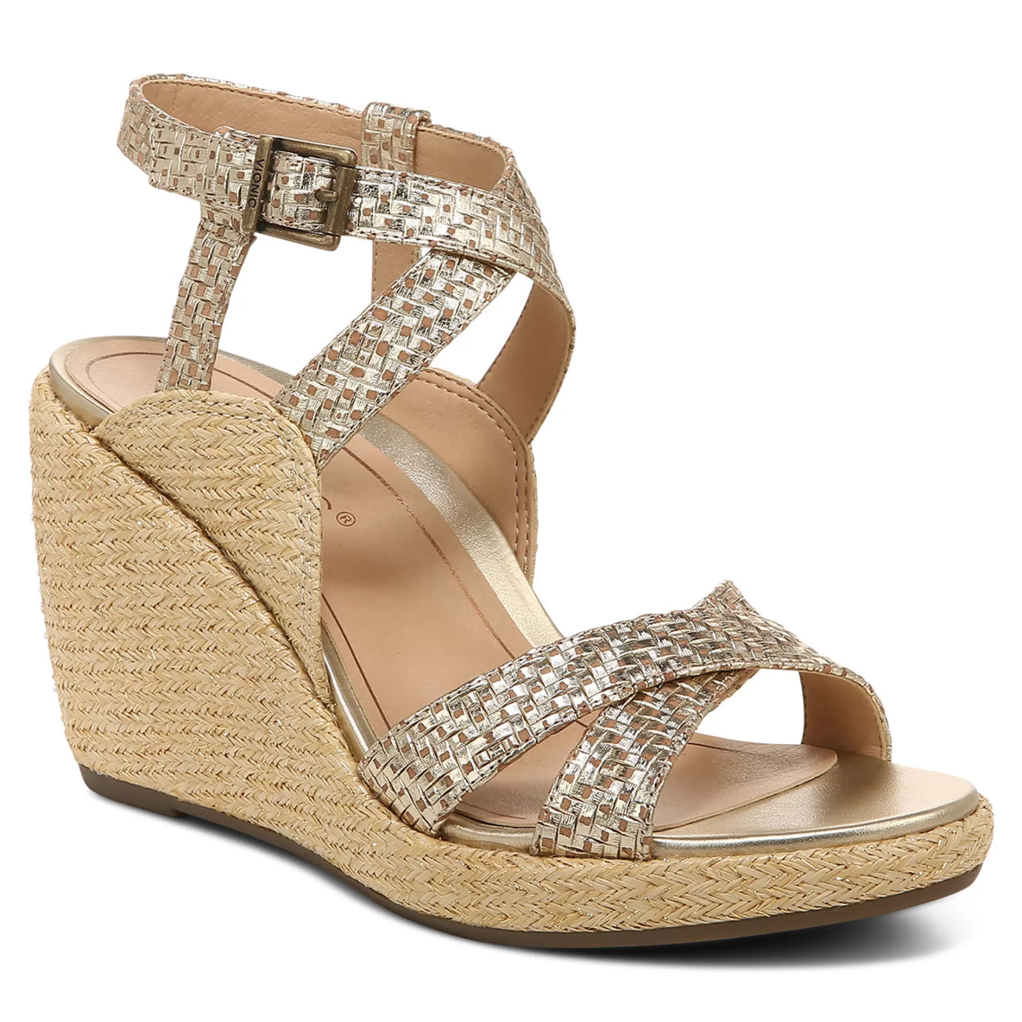 Hot Vionic Bonita Wedge Sandal Gold | Black | Macaroon