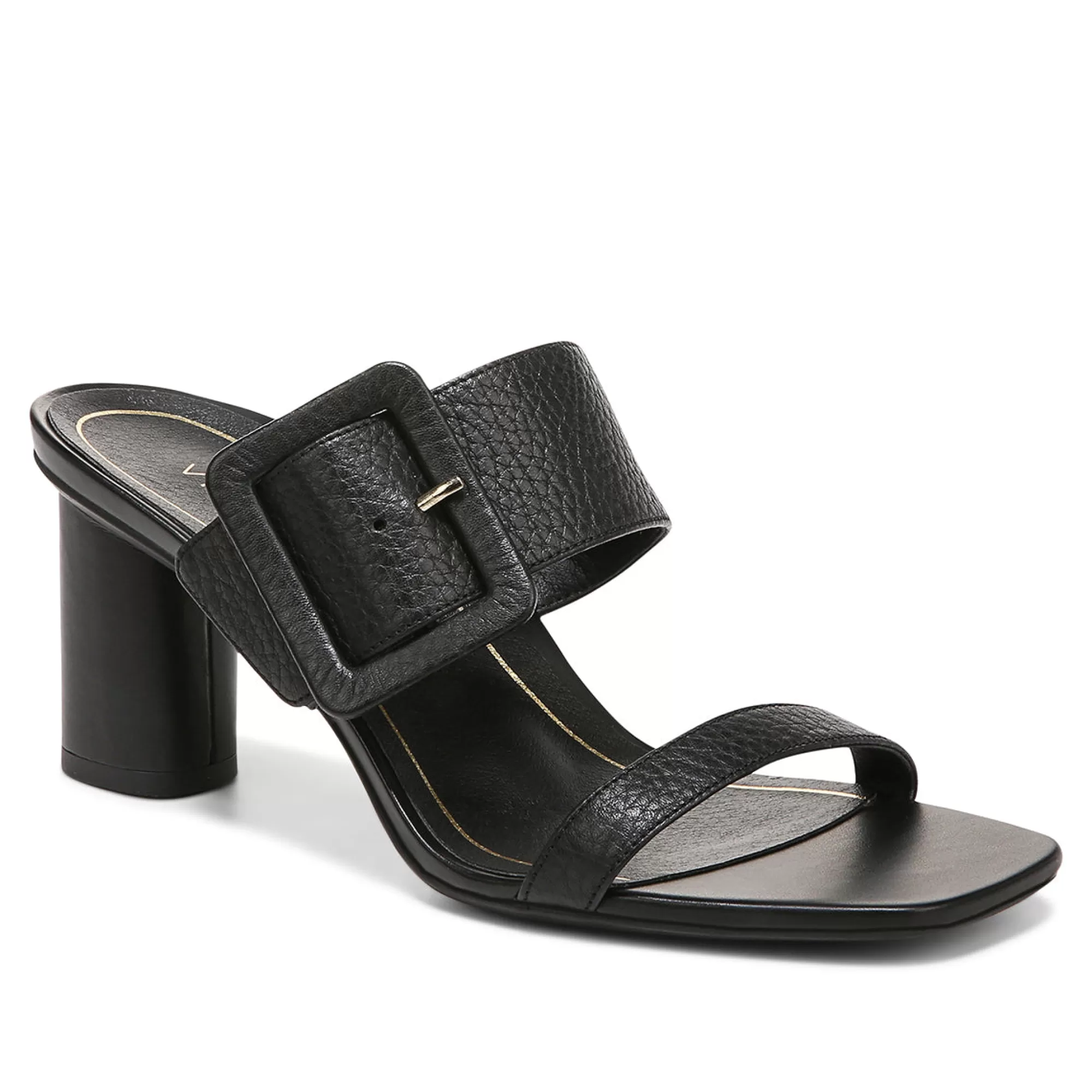 Store Vionic Brookell Heeled Sandal Black Leather | Black Suede | Cream | Gold