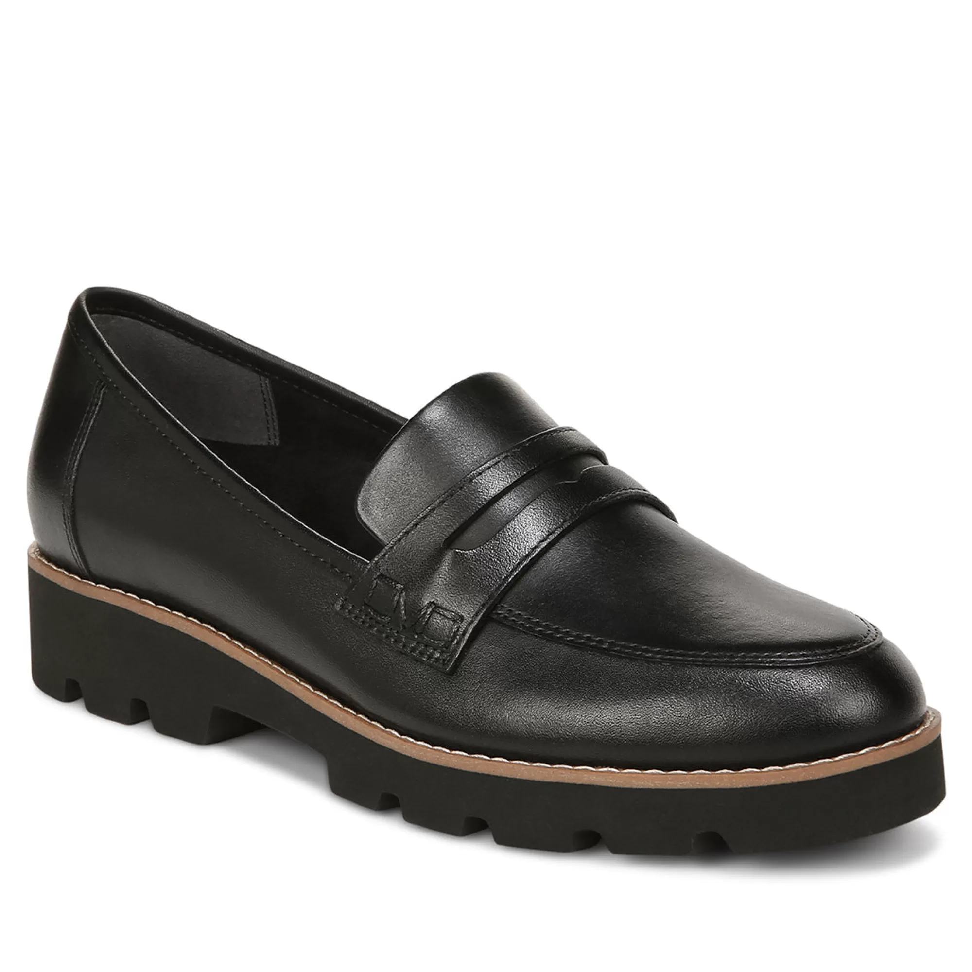 Discount Vionic Cheryl Ii Loafer Black Leather | Sand Suede