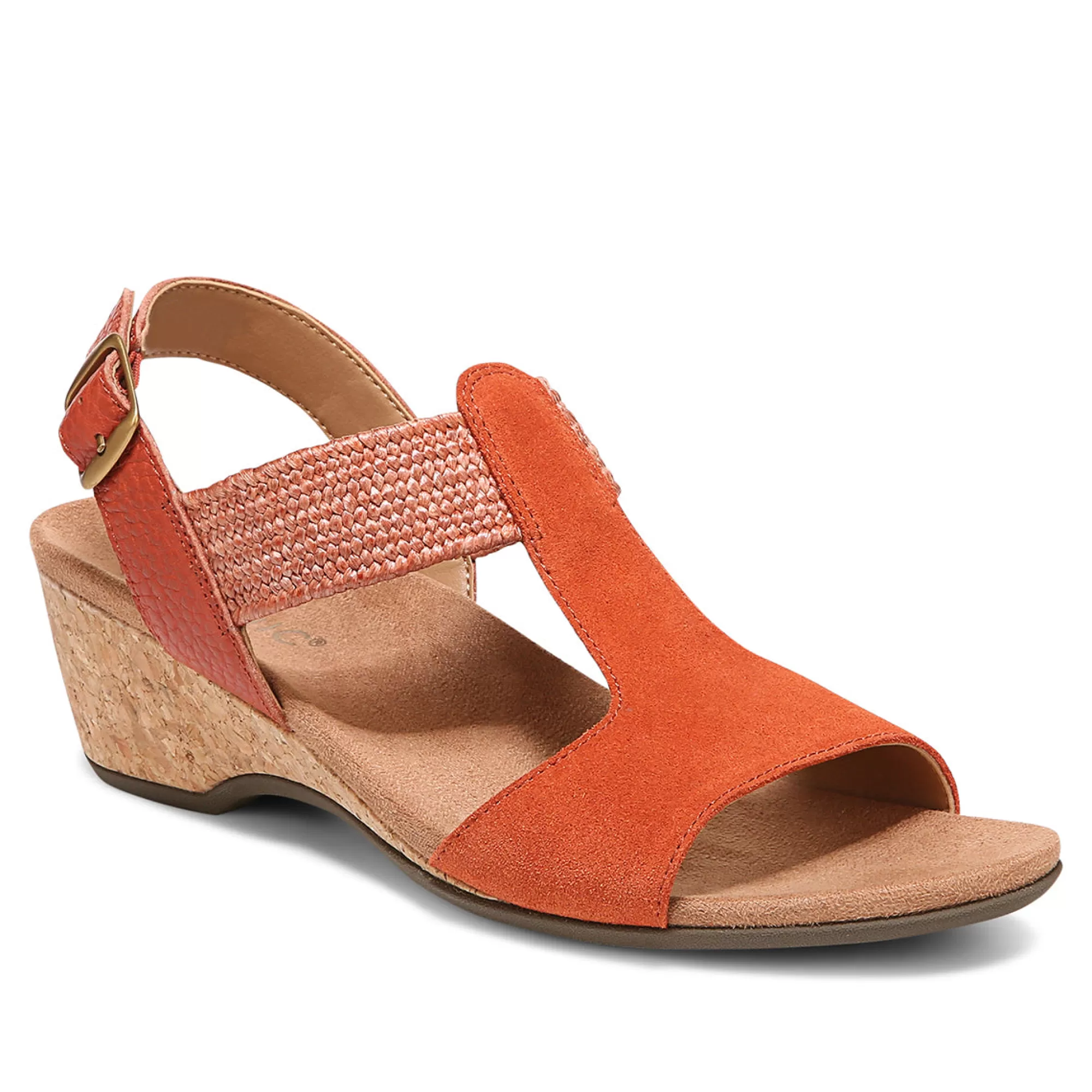 Clearance Vionic Kaytie Wedge Sandal Black | Blue Haze | Clay | Semolina