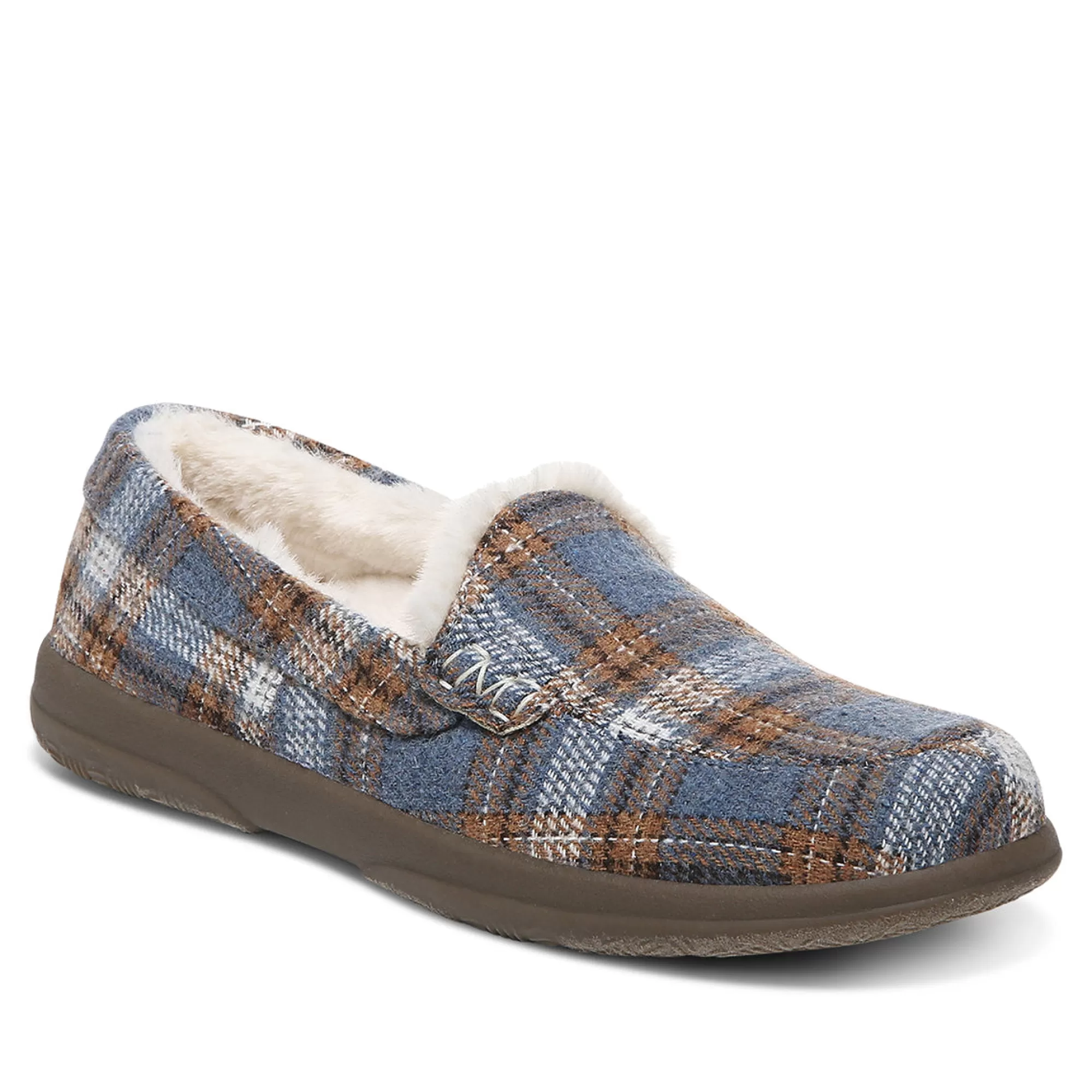 Store Vionic Lynez Slipper Ii Blue Plaid | Cloud Pink | Fuji Apple | Semolina