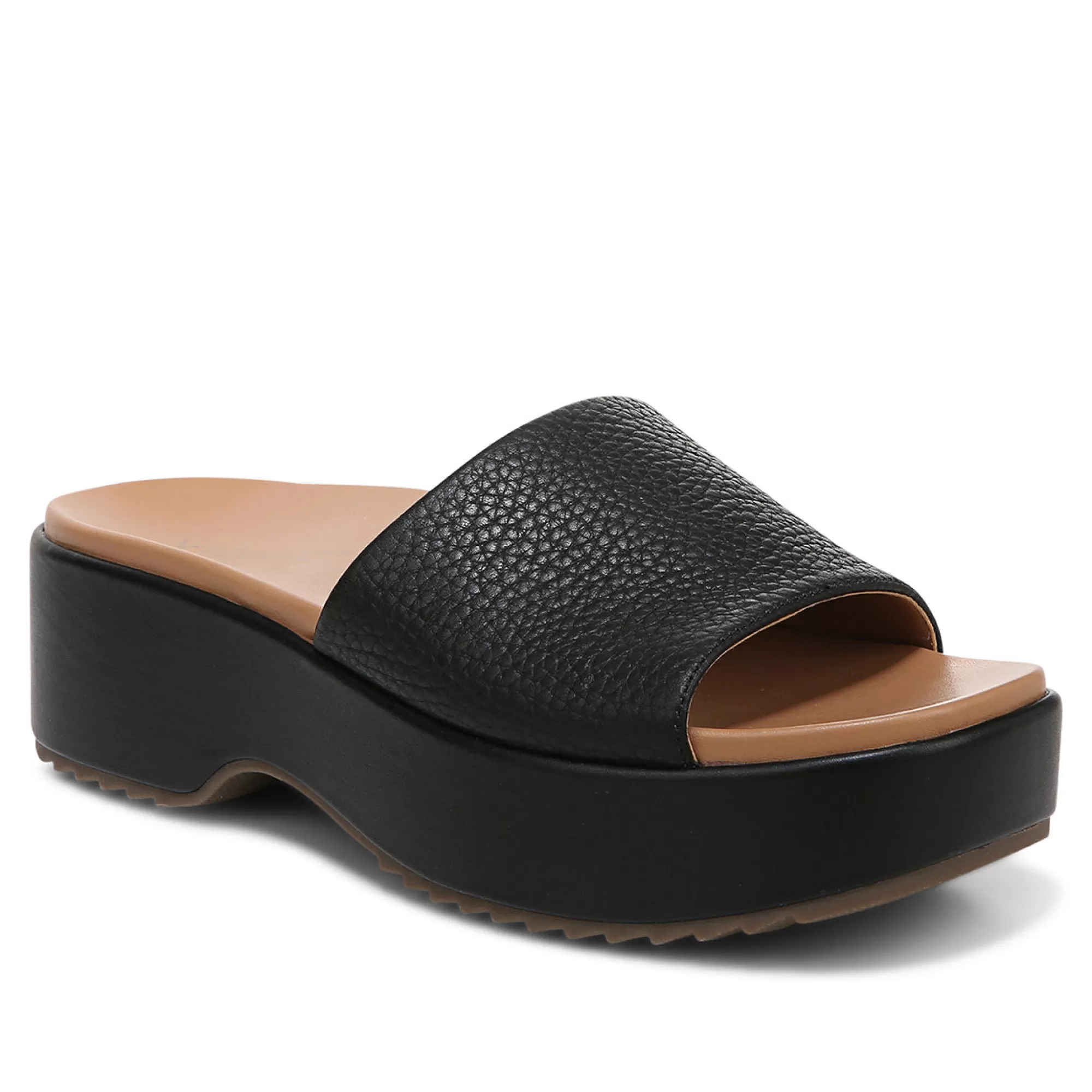 Best Sale Vionic Trista Platform Sandal Black Tumbled | Cream